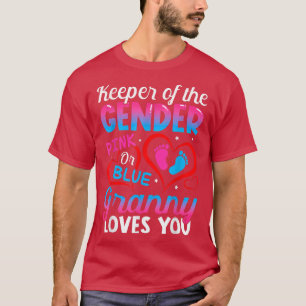 Grappig roze of blauwe oma houdt van je geslacht. t-shirt