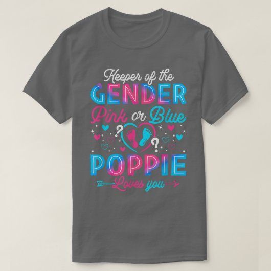 Grappig roze of blauwe papaver houdt van je geslac t-shirt (Design voorkant)