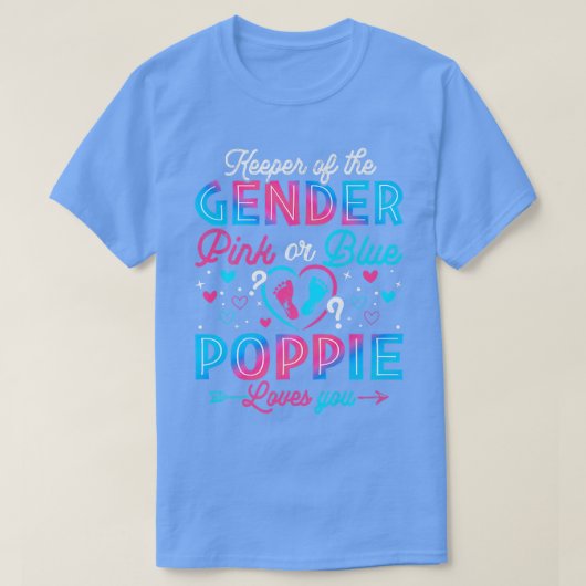 Grappig roze of blauwe papaver houdt van je geslac t-shirt (Design voorkant)