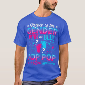 Grappig roze of blauwe Pop Pop houdt van je geslac T-shirt