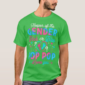 Grappig roze of blauwe Pop Pop houdt van je geslac T-shirt