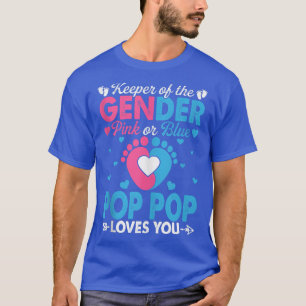 Grappig roze of blauwe Pop Pop houdt van je geslac T-shirt