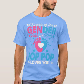 Grappig roze of blauwe Pop Pop houdt van je geslac T-shirt