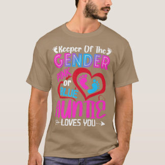 Grappig roze of blauwe tante houdt van je geslacht t-shirt