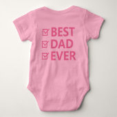 Grappig roze "Onze eerste Vaderdag" Kinder Romper (Achterkant)