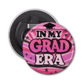 Grappig Roze Retro Stijlvol Leuk Modern Afstudeerd Button Flesopener (Voorkant)