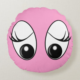 Grappig Roze Ronde Kussen Verrast Ogen Uw Kleuren