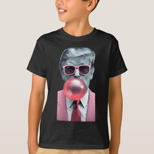 Grappig Roze Trump Bubble Gum Yum T-shirt (Voorkant)