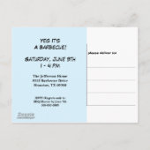 Grappig roze varken | Barbecuefeest Uitnodiging Briefkaart (Achterkant)