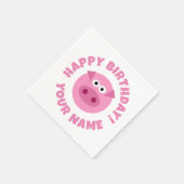 Grappig roze varken cartoon papieren servetten voo (Hoek)