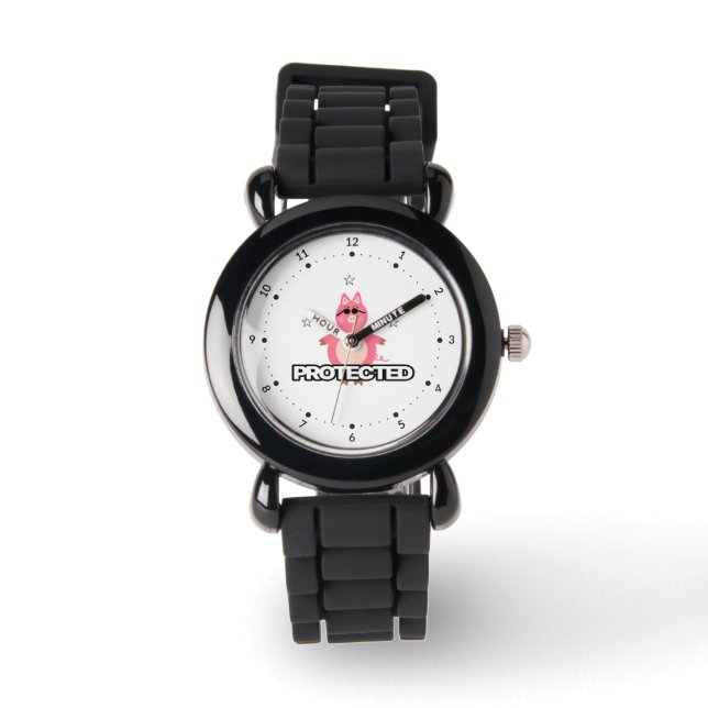 Grappig roze varken horloge (Voorkant)