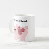 Grappig Roze Varken met Spreuk Koffiemok (Voorkant links)