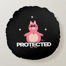 Grappig roze varken rond kussen