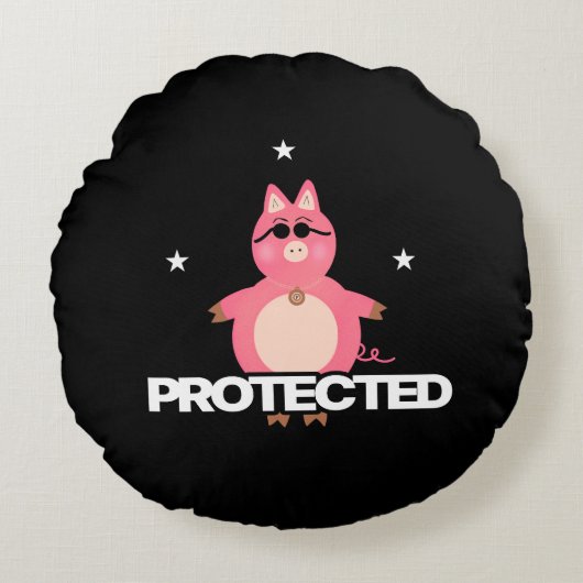 Grappig roze varken rond kussen (Voorkant)