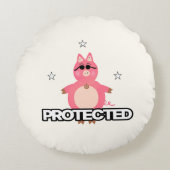 Grappig roze varken rond kussen (Voorkant)
