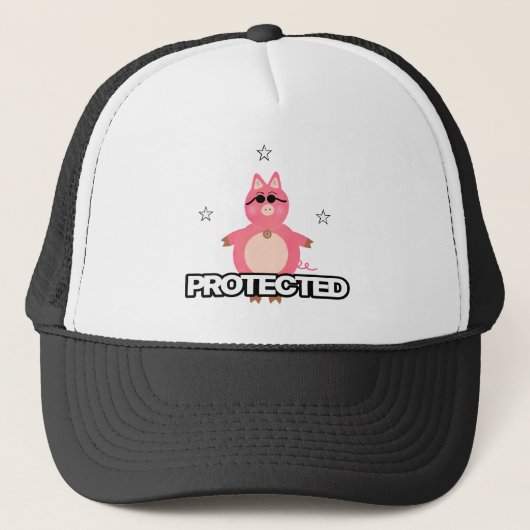 Grappig roze varken trucker pet (Voorkant)
