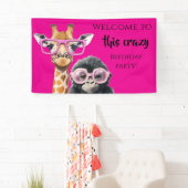 Grappig Roze Verjaardagsfeestje Spandoek (Insitu)