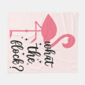 Grappig Roze Wat de Flock Flamingo Fleece Deken (Voorkant (Horizontaal))