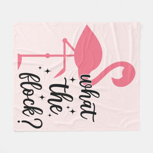 Grappig Roze Wat de Flock Flamingo Fleece Deken (Voorkant (Horizontaal))