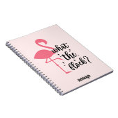 Grappig Roze Wat de Flock Flamingo gepersonaliseer Notitieboek (Rechterzijde)