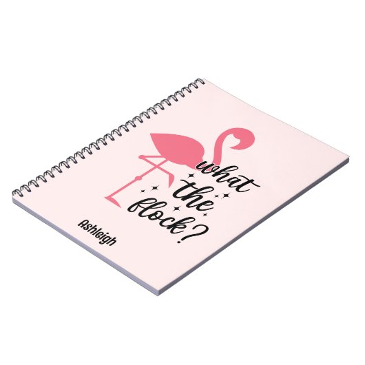Grappig Roze Wat de Flock Flamingo gepersonaliseer Notitieboek (Linkerzijde)