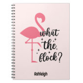 Grappig Roze Wat de Flock Flamingo gepersonaliseer Notitieboek (Voorkant)