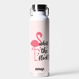 Grappig Roze Wat de Flock Flamingo gepersonaliseer Waterfles