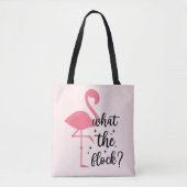 Grappig Roze Wat de Flock Flamingo Tote Bag (Voorkant)