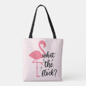 Grappig Roze Wat de Flock Flamingo Tote Bag (Achterkant)