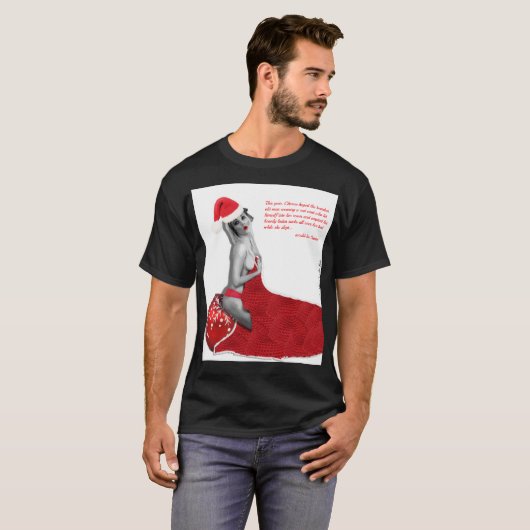 Grappig Rude Sexy Pinup Santa Mannen Kerst T-shirt (Voorkant volledig)
