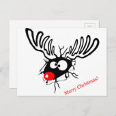 Grappig Rudolf de Kerstrendier gebarsten muur Feestdagenkaart (Voorkant / Achterkant)