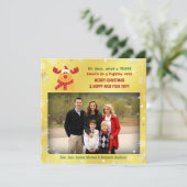 Grappig Rudolph Oh Deer Elegant Minimalist 1 foto Feestdagenkaart (Staand voorkant)