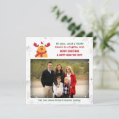 Grappig Rudolph Oh Deer Elegant Minimalist 1 foto Feestdagenkaart (Staand voorkant)