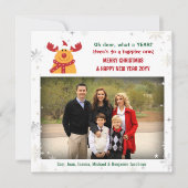 Grappig Rudolph Oh Deer Elegant Minimalist 1 foto Feestdagenkaart (Voorkant)