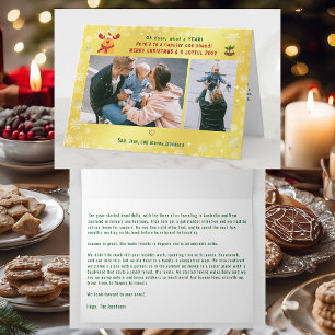 Grappig Rudolph Oh Deer Merry Xmas 2 foto's Golden Kaart