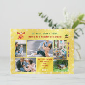 Grappig Rudolph Oh Deer We hebben 5 foto's Golden  Feestdagenkaart (Staand voorkant)