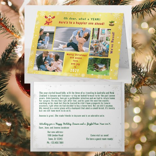 Grappig Rudolph Oh Deer We hebben 5 foto's Golden Kaart