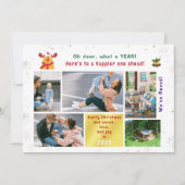 Grappig Rudolph Oh Deer We hebben 5 foto's Modern  Feestdagenkaart (Voorkant)