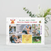 Grappig Rudolph Oh Deer We hebben 5 foto's Modern  Feestdagenkaart (Staand voorkant)