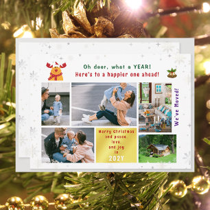 Grappig Rudolph Oh Deer We hebben 5 foto's Modern  Feestdagenkaart