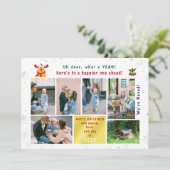 Grappig Rudolph Oh Deer We hebben 6 foto's Modern  Feestdagenkaart (Staand voorkant)