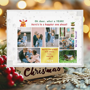 Grappig Rudolph Oh Deer We hebben 6 foto's Modern  Feestdagenkaart