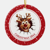 Grappig Rudolph rendier foto kerst ornament (Voorkant)