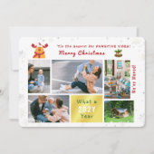 Grappig Rudolph We hebben 5 foto's Collage Modern Feestdagenkaart (Voorkant)