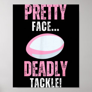 Grappig Rugby Cadeau Voor Meisjes Mooi Gezicht Dod Poster