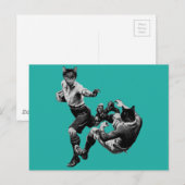 grappig  rugby die katten speelt briefkaart (Voorkant / Achterkant)