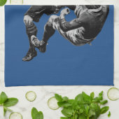 grappig  rugby die katten speelt theedoek (Gevouwen)