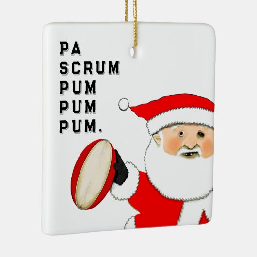 Grappig Rugby Drummer Boy Keramisch Ornament (Rechts)