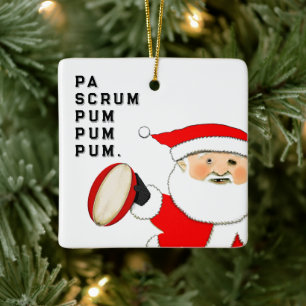 Grappig Rugby Drummer Boy Keramisch Ornament