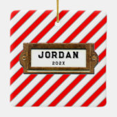 Grappig Rugby Drummer Boy Keramisch Ornament (Achterkant)